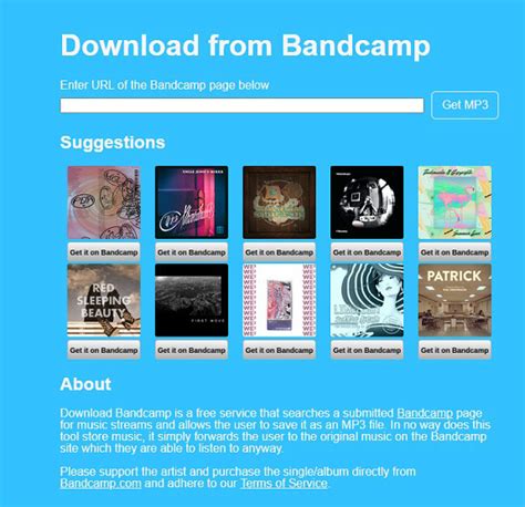 In no way does this tool store music, it simply forwards the user to the original music on the <b>Bandcamp</b> site which they are able to listen to anyway. . Download bandcamp